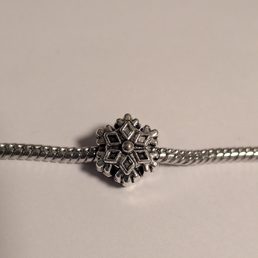 Silver Snowflake Charm for Pandora Style Bracelet‎